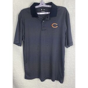 Chicago Bears‎ Mens Med NFL Team Apparel Polo Short Sleeve Striped Blue Butkus